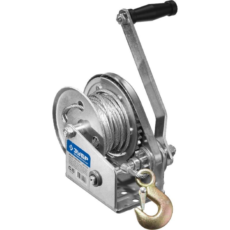 Лебедка ручная барабанная ЗУБР Профессионал 0,7 т 8 м (тяговая, тросовая) - изображение 2