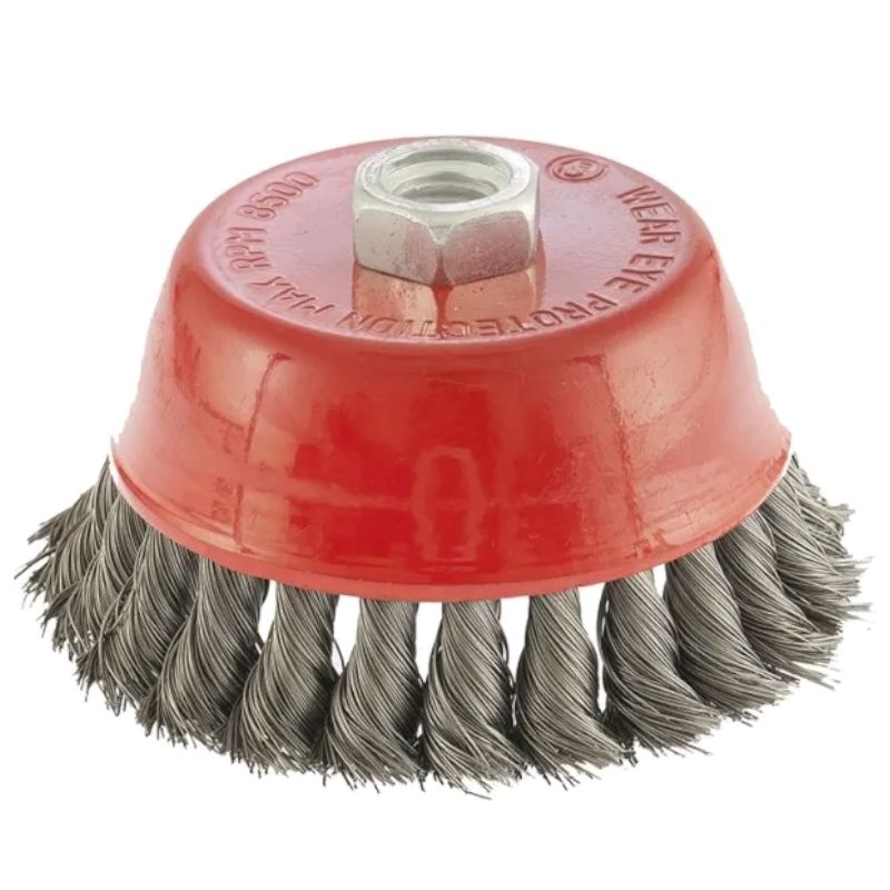 Щетка для УШМ, 100 мм, М14, чашка, крученая проволока 0.35 мм Matrix