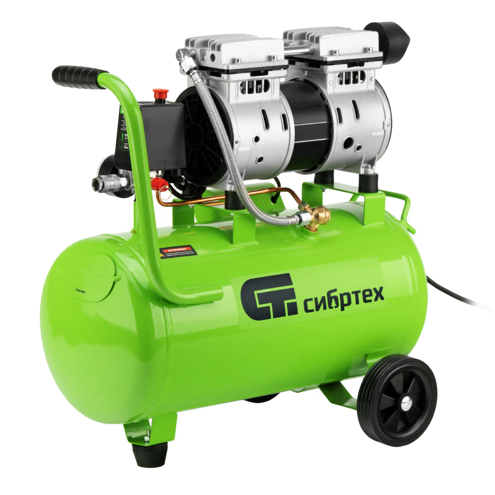 Компрессор безмаслянный малошумный МБ 1100/24,1100 Вт, 24 л, 170 л/мин Сибртех - изображение 3