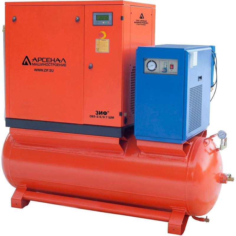 Электрический винтовой компрессор ЗИФ-СВЭ-1,3/0,7 ШМ ОиР-500 (ременная передача) - изображение 2