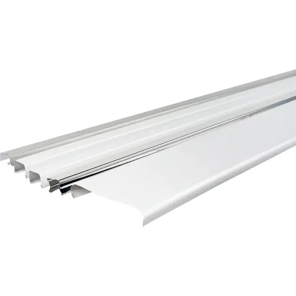 Комплект потолка для туалета БАРД 1.35x0.09 м цвет белый матовый/хром - изображение 2