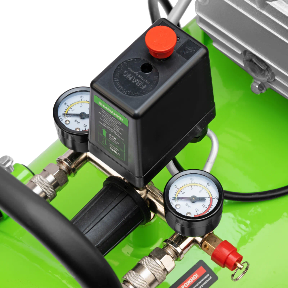 Компрессор воздушный КК-2200/100, 2,2 кВт, 350 л/мин, 100 л, прямой привод, масляный Сибртех - изображение 10