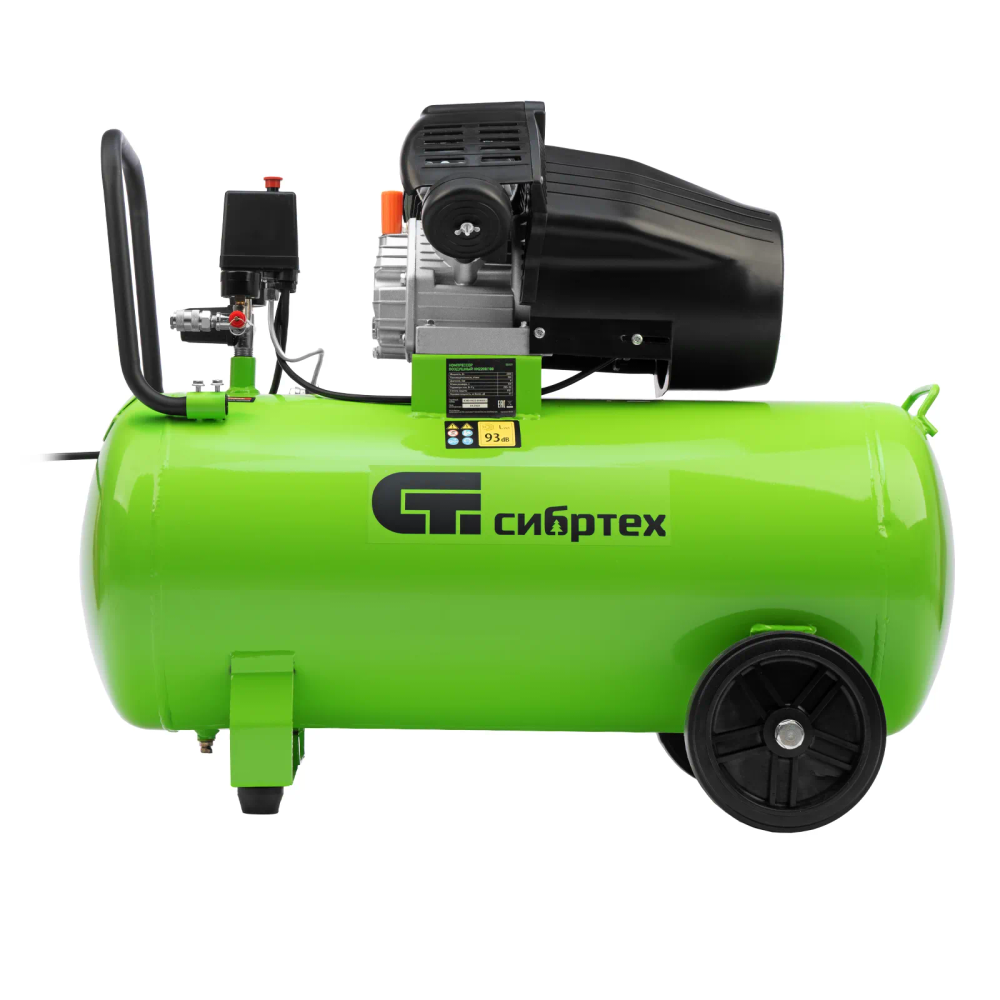 Компрессор воздушный КК-2200/100, 2,2 кВт, 350 л/мин, 100 л, прямой привод, масляный Сибртех - изображение 6