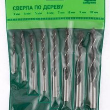 Набор сверл по дереву, 3-4-5-6-7-8-9-10 мм, 8 шт, цилиндрический хвостовик Сибртех - изображение 4
