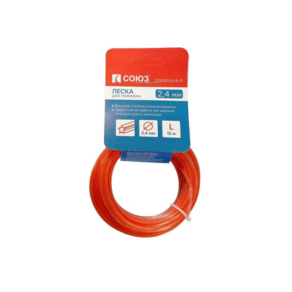 Леска для триммера СОЮЗ ТЛ3535-2.4-8-15