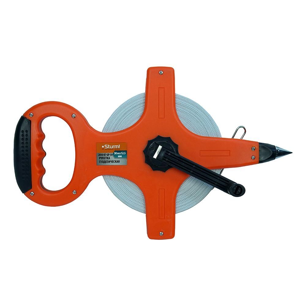 Рулетка 50м геодезическая, открытый корпус, Sturm! 2010-07-GP-50