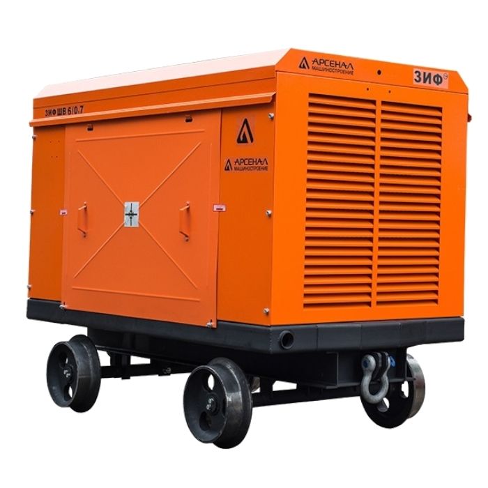 Электрический винтовой компрессор ЗИФ-ШВ 6/0,7 (660 на скатах)