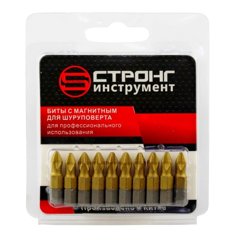 стп-931 Бита магнитная STRONG Tin PH2х25А (10шт в упак)