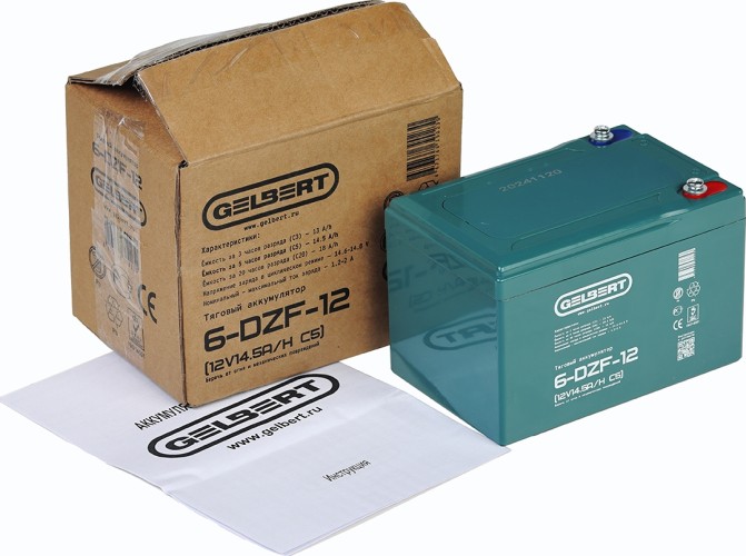 Аккумулятор GELBERT 6-DZF-12 (12V14.5A/H C5) тяговый 025370