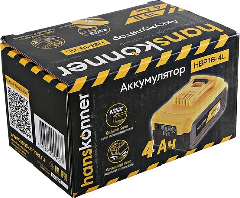 Аккумулятор HANSKONNER HBP18-4L 18 в, 4ач для инструмента серии Unibattery - изображение 3