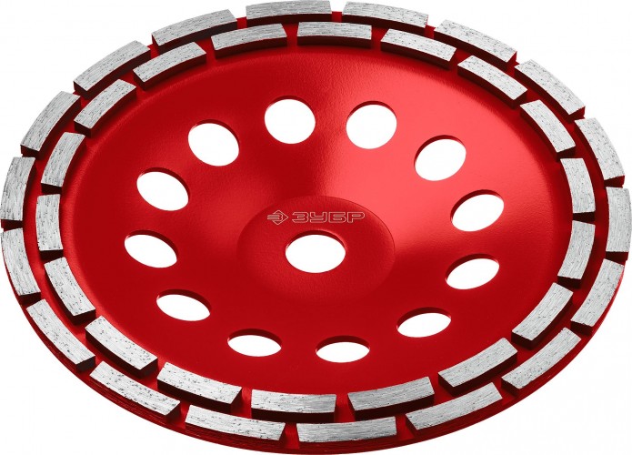 Алмазная чашка по бетону двухрядная ЗУБР МАСТЕР 230мм 33376-230