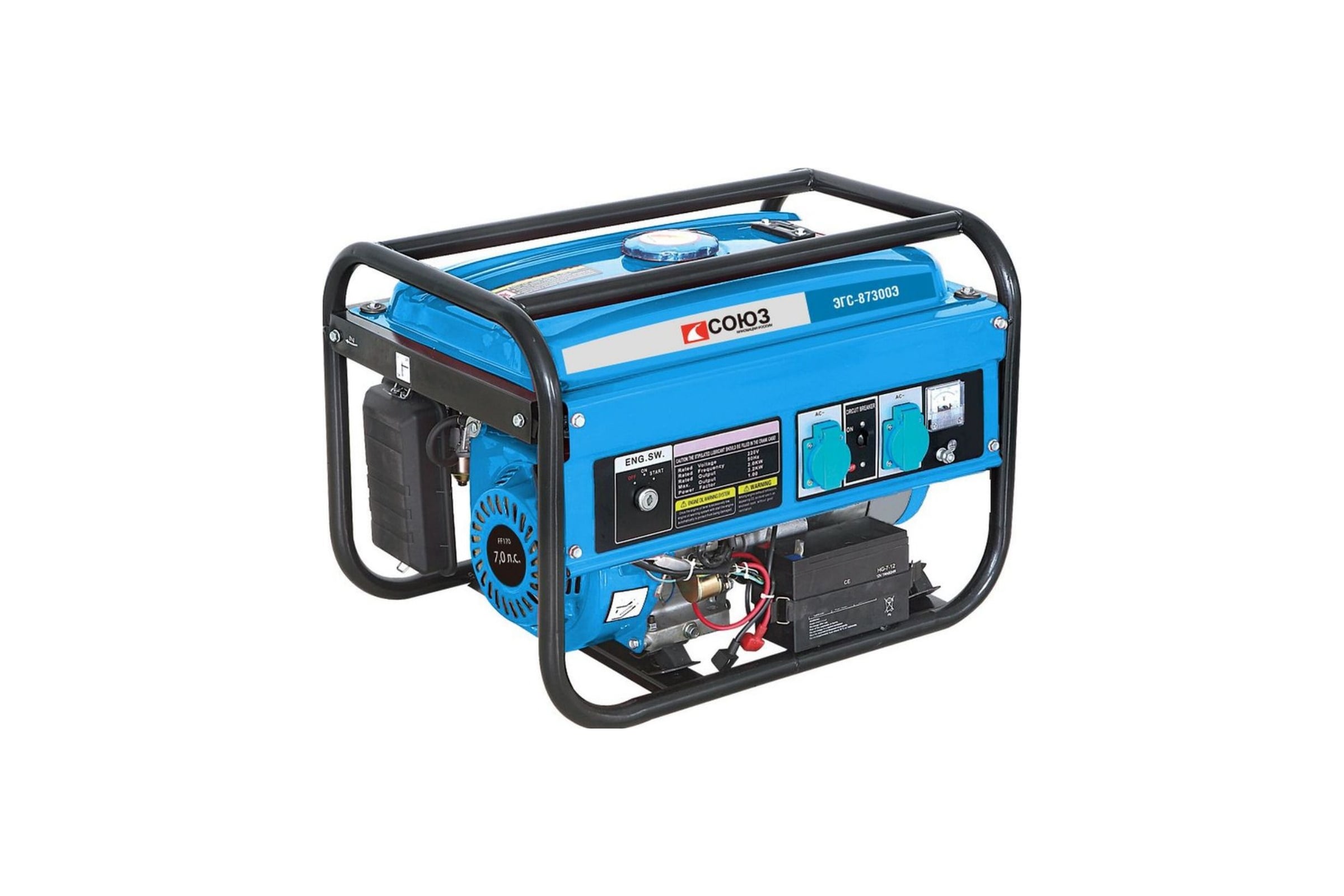 Бензогенератор 2800 Вт Союз ЭГС-87300Э