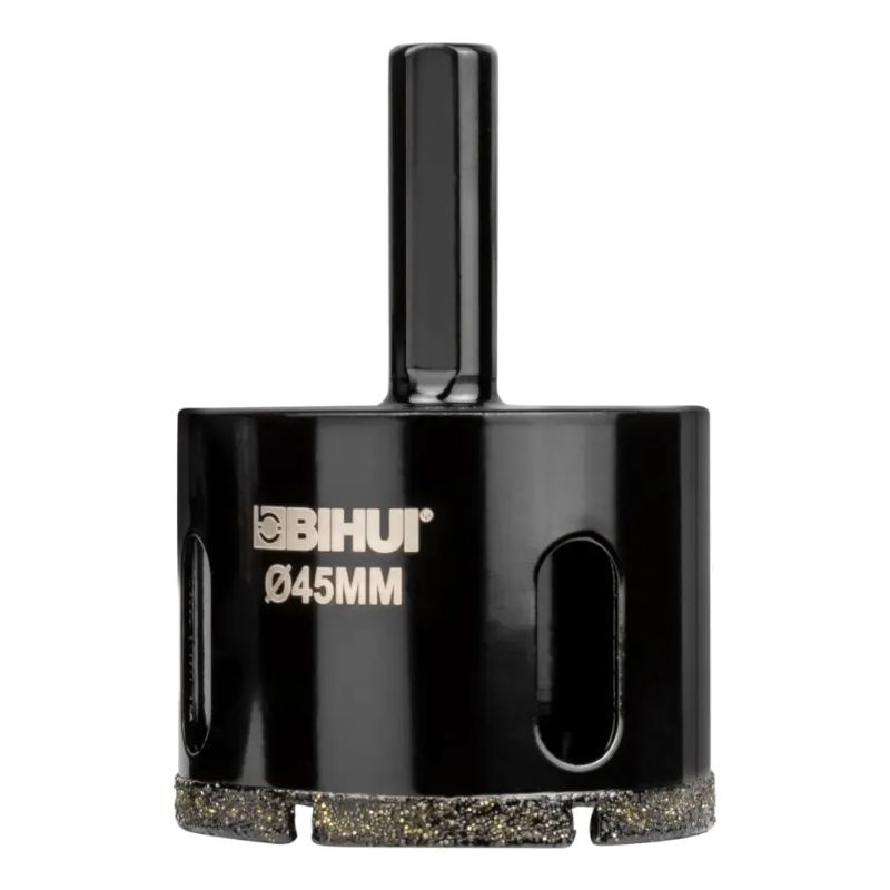 Коронка алмазная по стеклу и керамике BIHUI гальваническая 45 мм DBW45