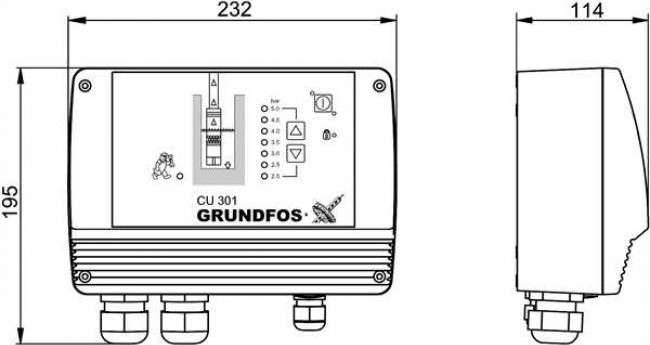 Блок управления GRUNDFOS CU 301 96436753 НС-0026181 - изображение 2