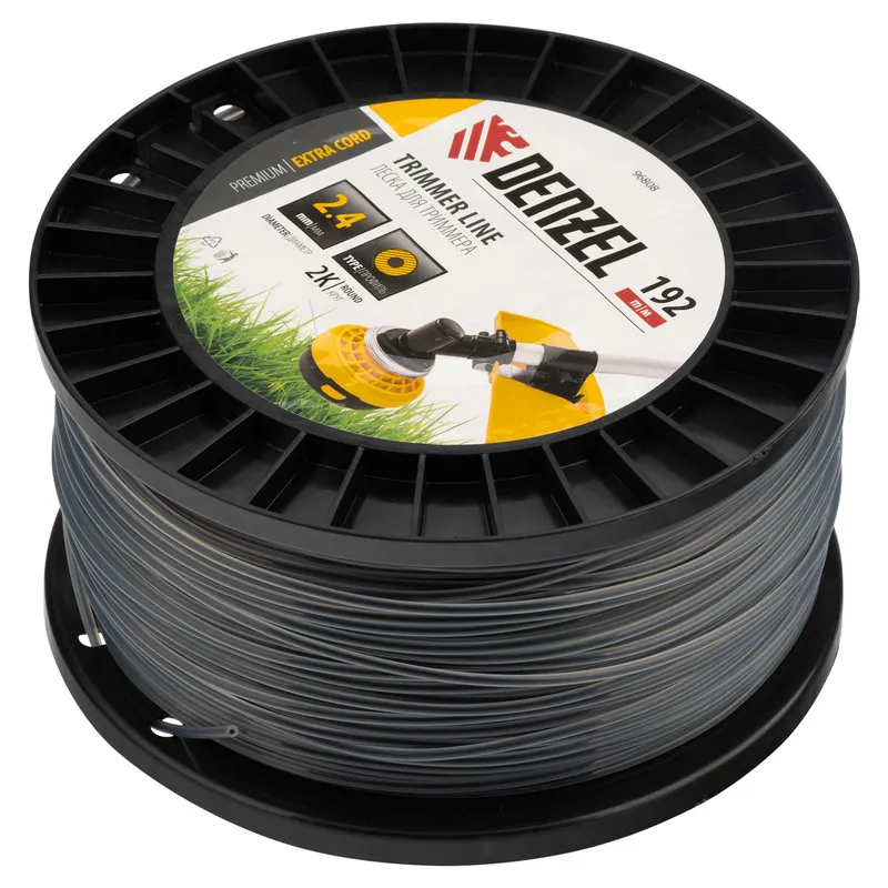 Леска для триммера Denzel двухкомпонентная круглая, 2,4ммх192м, на DIN катушке EXTRA CORD - изображение 2