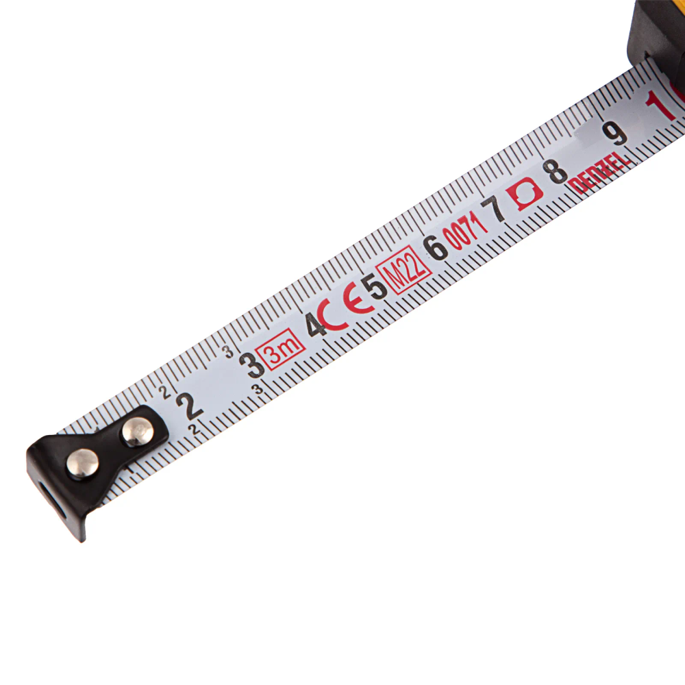 Рулетка Denzel 3мх13мм, двухкомп. корпус, кнопка-пауза - изображение 7