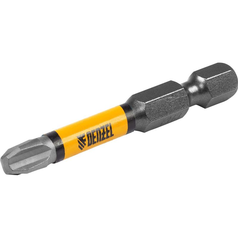 Бита Denzel IMPACT, PH3x50 мм, лазерная обработка шлица, сталь S2, 10 шт., Е 6,3