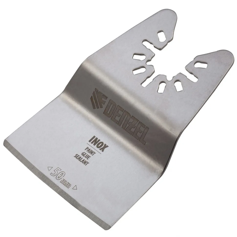 Насадка для МФИ Denzel шабер полукруг, Inox, для снятия краски и др., ширина 50 мм, длина общая 74 м