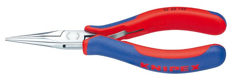 Длинногубцы KNIPEX KN-3562145SB захватные для электроники, плоскокруглые губки, 14