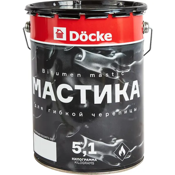 Мастика битумная Docke для гибкой черепицы 5 л