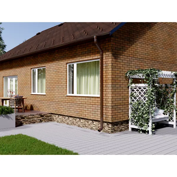 Труба водосточная DÖCKE 80 мм 3 м коричневый - изображение 3