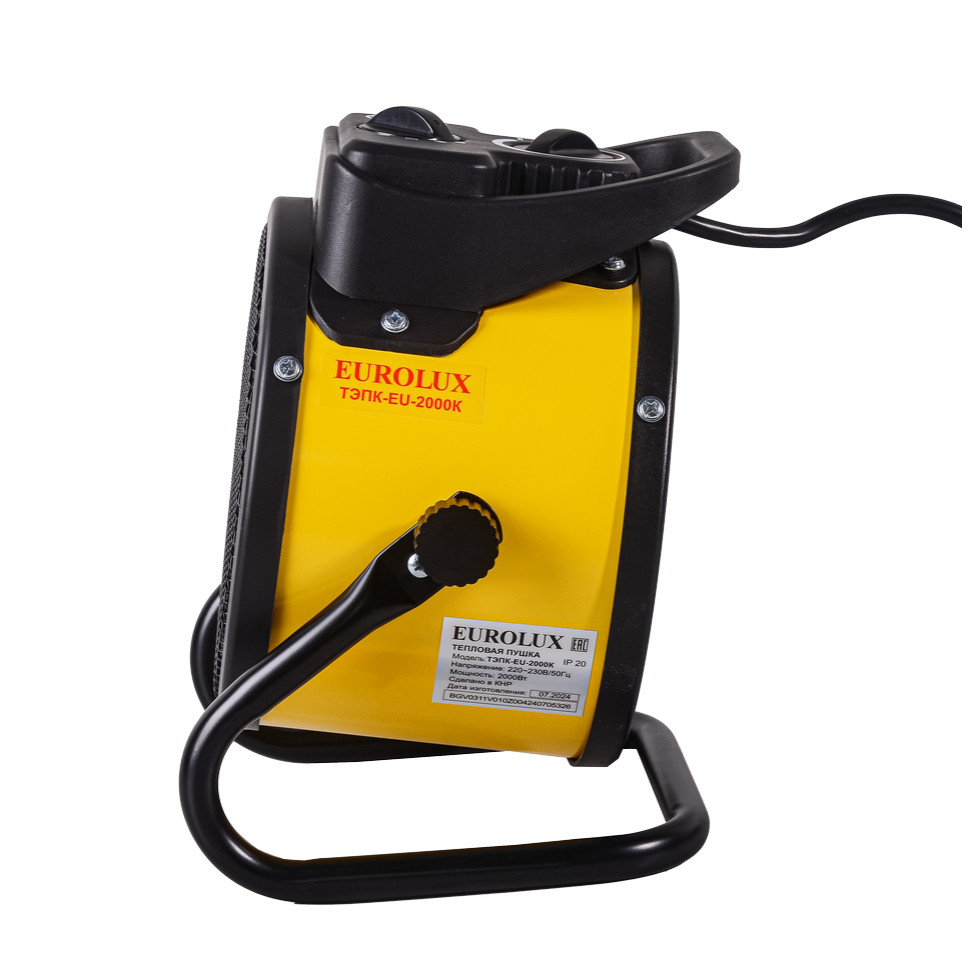 Тепловая электрическая пушка Eurolux ТЭПК-EU-2000K керамический нагревательный элемент, круглая - изображение 5
