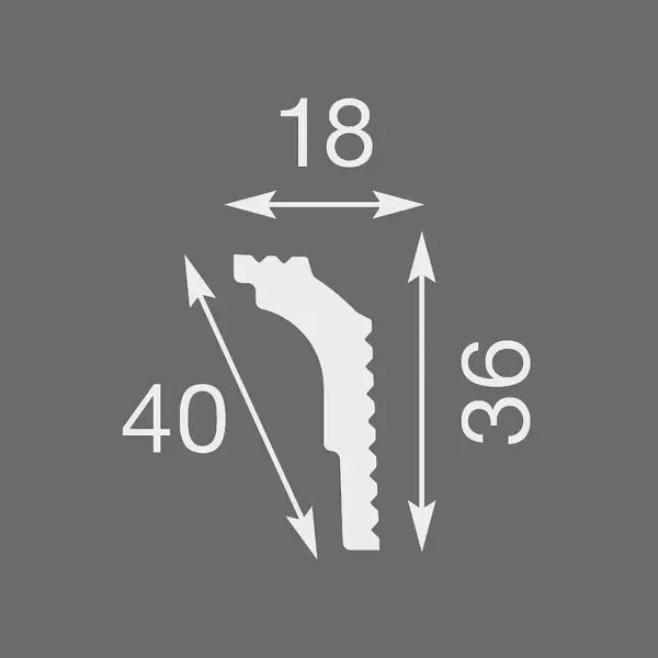 Плинтус для натяжных потолков экструдированный полистирол Format 04014Е белый 18х36х2000 мм - изображение 6