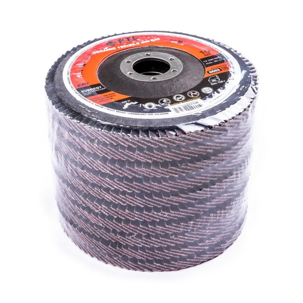 Круг лепестковый с керамическим абразивом для шлифования по нержавеющей стали FoxWeld FTL Everest 27, 10 шт - изображение 4