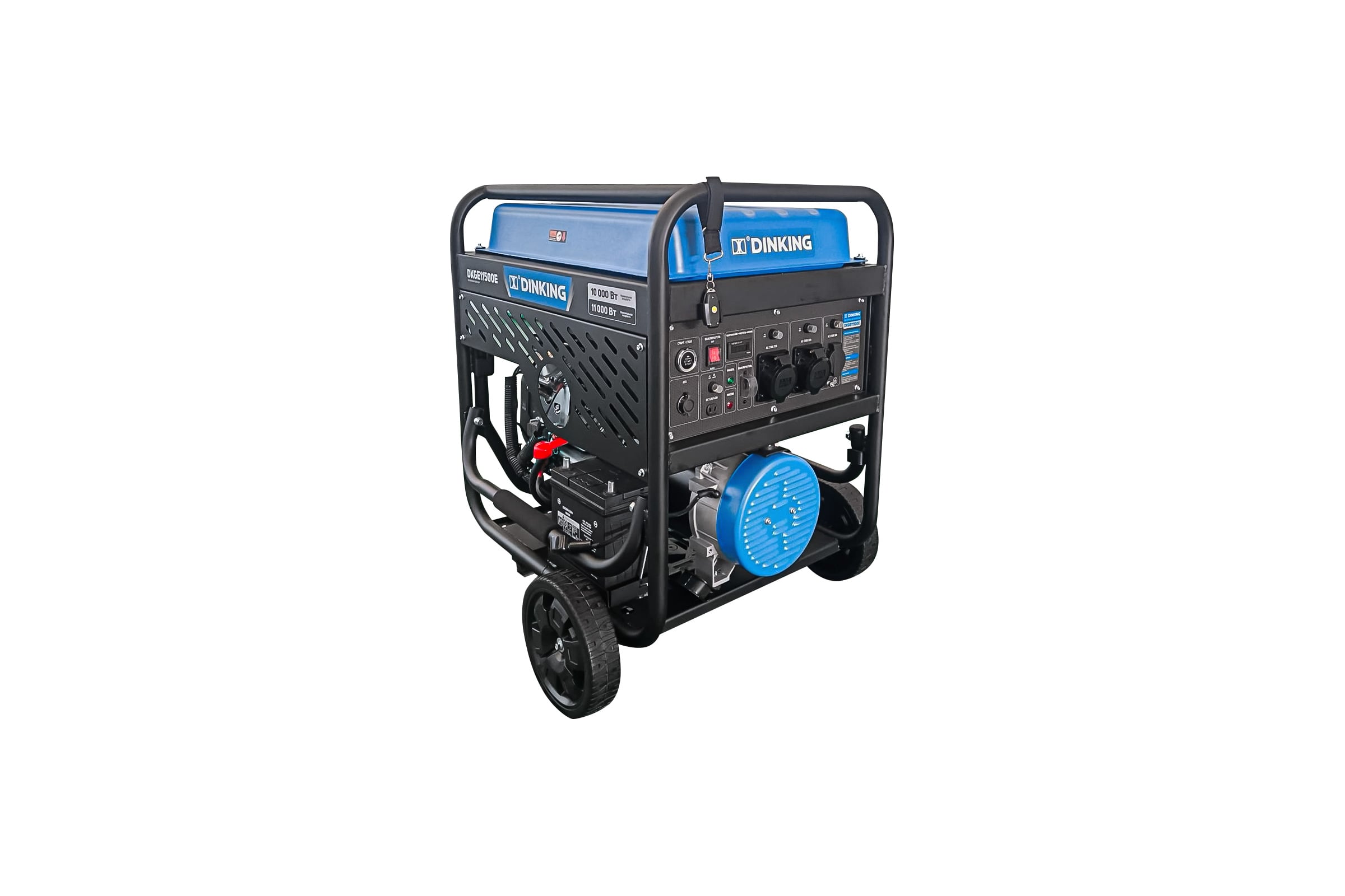 Генератор бензиновый Dinking DKGE11500E (11кВт, 230В/50Гц, электростартер, колёса) ГЕН036
