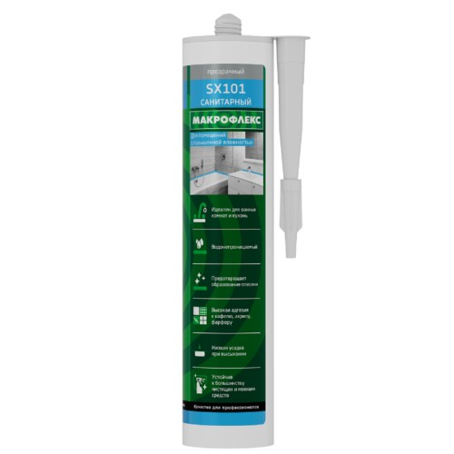 Герметик МАКРОФЛЕКС SХ101 санитарный, прозрачный 2670560 Б0036209 - изображение 2