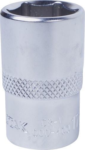 Головка шестигранная с посадкой 1/2" МАСТАК 000-40017 торцевая стандартная 17 мм