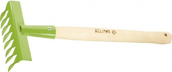 Грабельки витые СИБРТЕХ 8 зубьев, стальные деревянная рукоятка, Агроном 61761