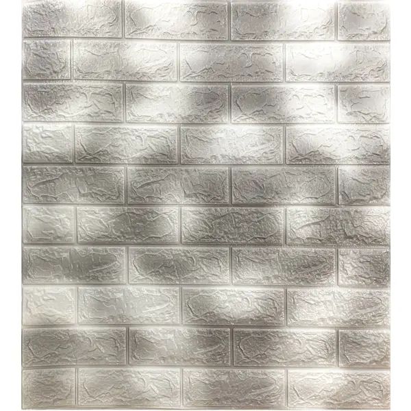 Листовая панель ПВХ GRACE  3D кирпич мягкая 3 мм 700x770 мм цвет дымчатый