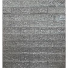 Листовая панель ПВХ мягкая GRACE 3D Кирпич серый металлик 770x700x4 мм 0.539 м2 - изображение 3