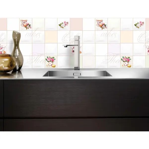 Листовая панель ПВХ GRACE Плитка чайная 902x601x0.5 мм 0.54 м2 - изображение 5