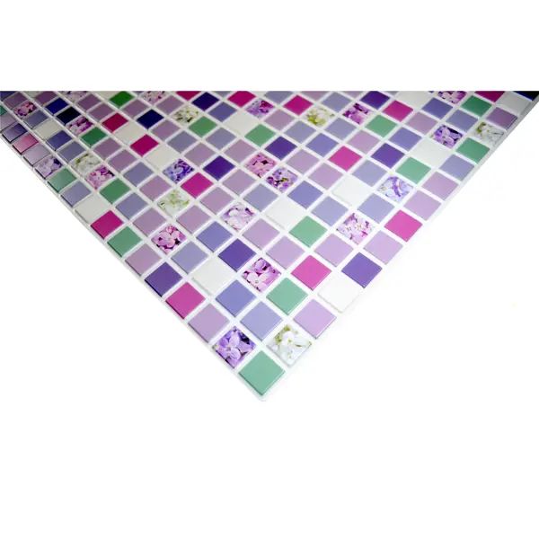 Листовая панель ПВХ GRACE 960x480x0.3 мм Мозаика сиреневая 0.46 м2 - изображение 2