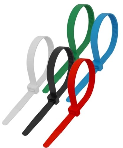 Хомут пластиковый REXANT 200x3,6 мм, цветной упаковка 25 шт. 07-0208-25