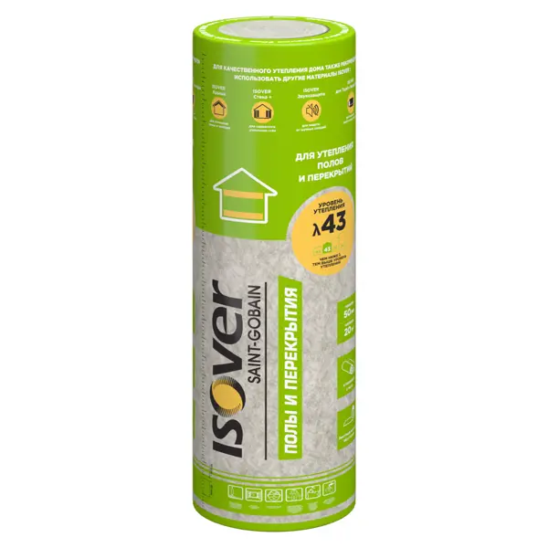 Утеплитель Isover Полы и Перекрытия 50 мм 20 м2