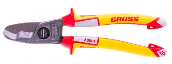 Кабелерез GROSS 17728 диэлектрические рукоятки до 1000В, 210 мм