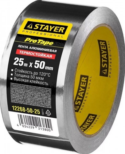 Клеящая лента STAYER PROFESSIONAL до 120°с, 50мкм, 50ммх25м 12268-50-25