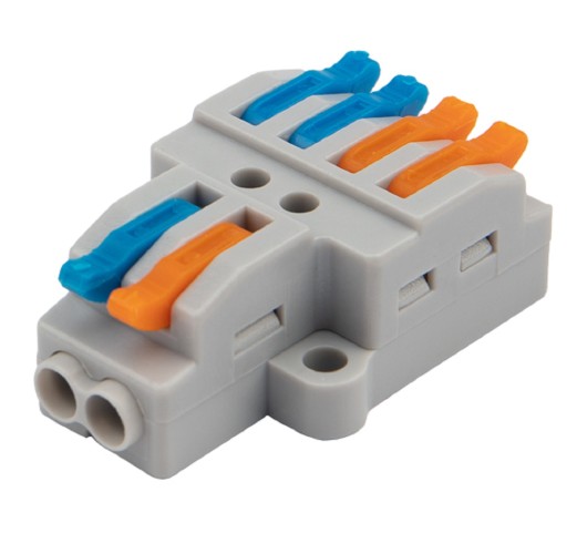 Клемма REXANT СМК 2x2 проходная разветвительная 2 полюса, с монтажной пл 07-5235-05