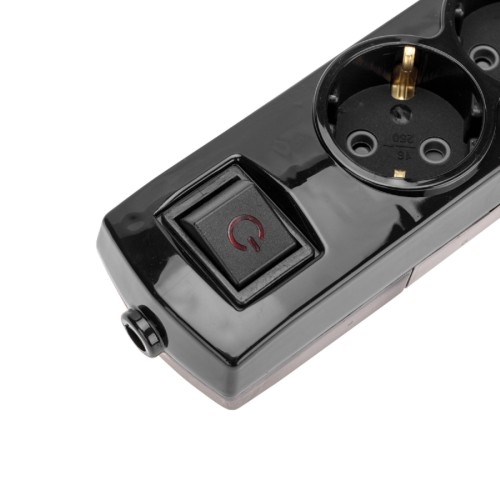 Колодка REXANT 13-4405 PREMIUM 3 гнезда, с/з, с выкл., черный - изображение 5