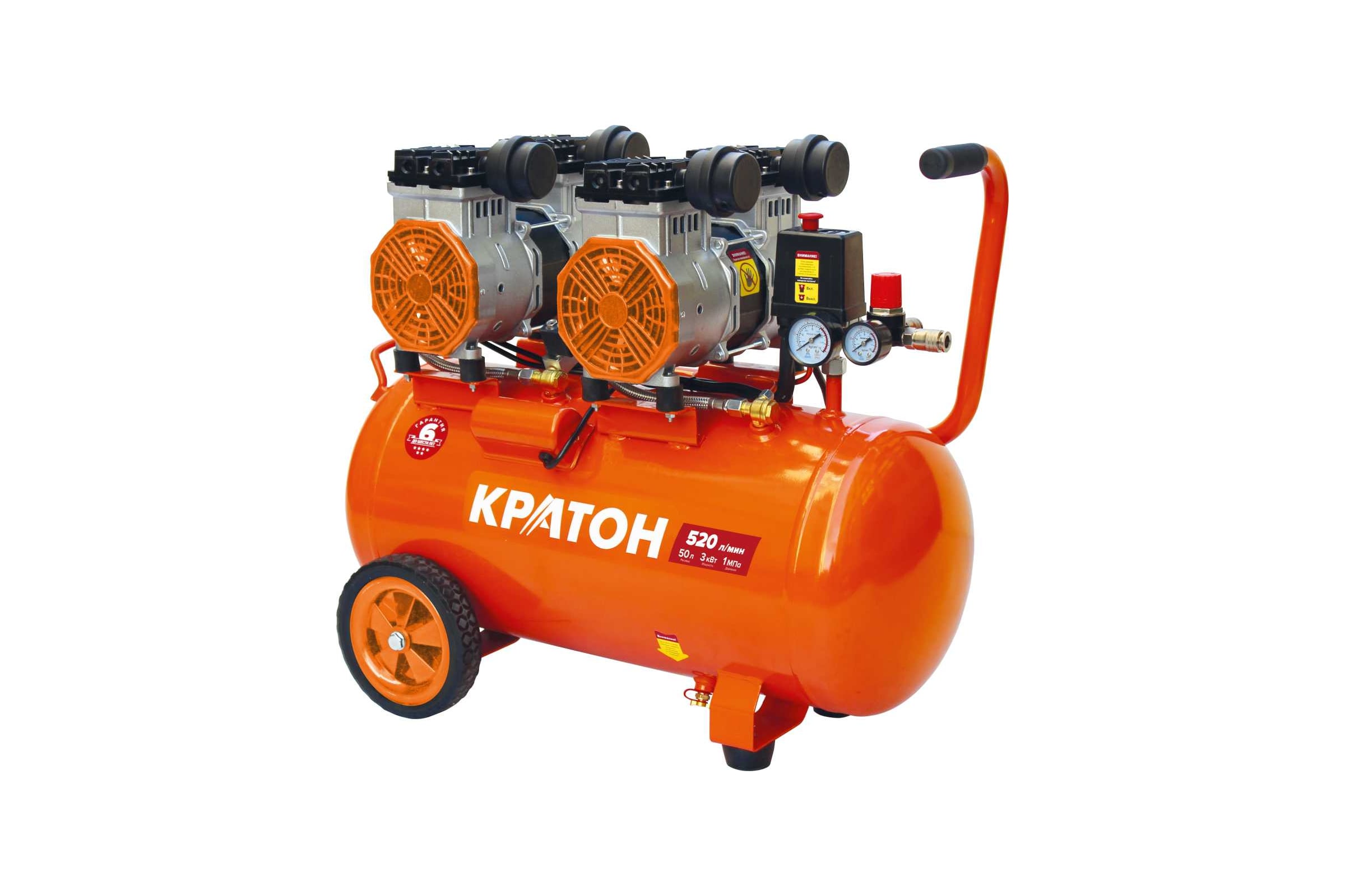 Компрессор с прямой передачей безмасляный Кратон AC-520-50-OFHS 3 01 01 059