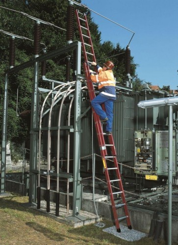 Лестница из стекловолокна KRAUSE 2х 10 выдвижная, перекладины из алюминия 815705