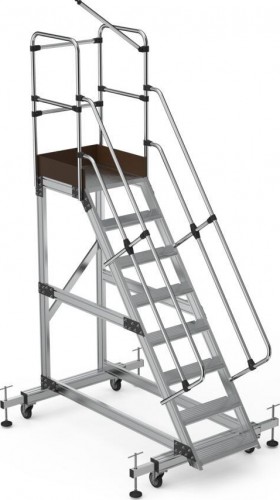 Лестница с платформой Sarayli 8 ступеней, с настраиваемыми ножками 8707