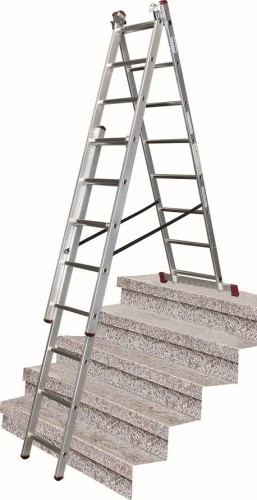 Лестница-стремянка трехсекционная KRAUSE CORDA 3х 8 с дополнительной функцией 013385