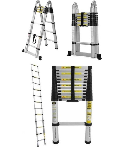 Лестница телескопическая АЛЮМЕТ ST 3.8 стальная 3.8 м