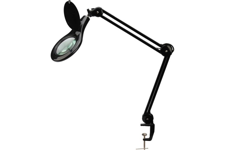 Лупа REXANT 31-0406 на струбцине круглая 5D с подсв. 56SMD LED, ø127мм