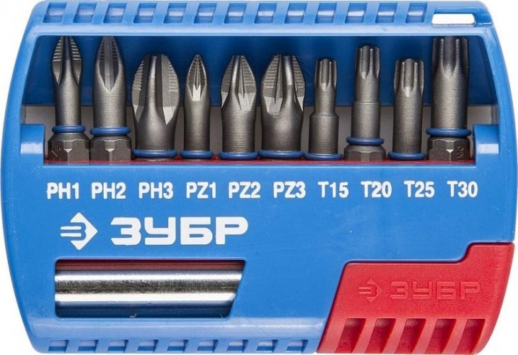 Набор бит ЗУБР с магнитным адаптером cr-mo, 11 пред. 26051-H11