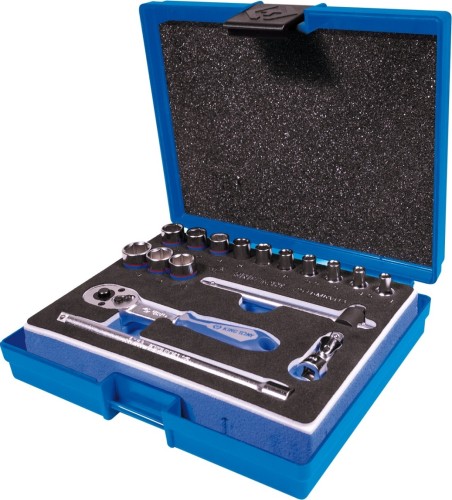 Набор головок 1/4" KING TONY 2516MRV03 6-ти гранные, 4-14 мм, 17 пр